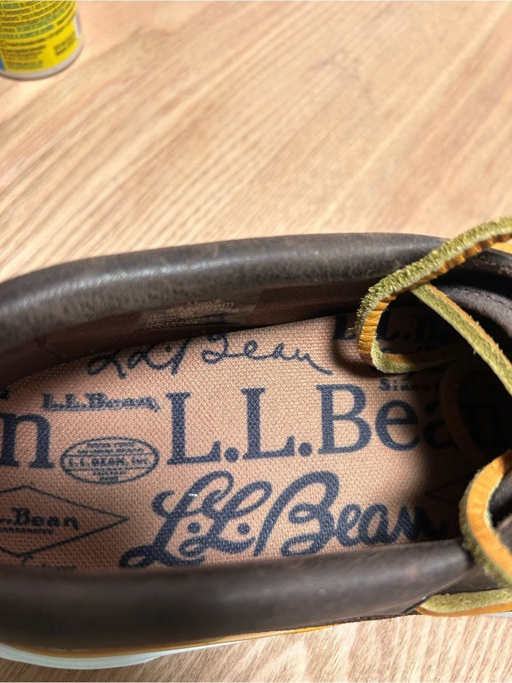 Men’s LLBean Kennebec 3 Eye Boat Shoes Leather & Mesh Rawhide Laces Size 8M New